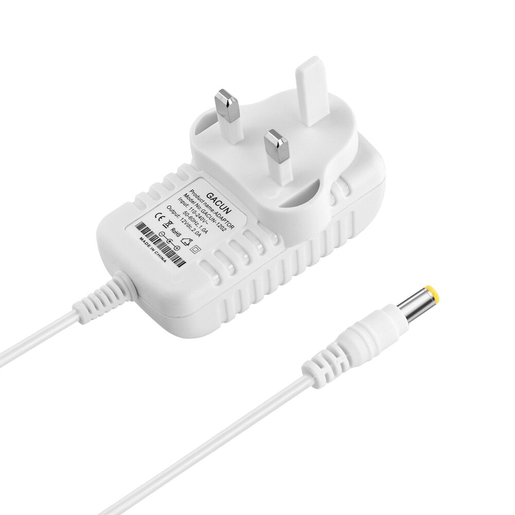 Wit Ac 110V-240V Naar Dc 12V 2A Voeding Adapter Us Eu Uk Plug 5.5X2.1Mm Connector Voor 5050 3528 Strip Led Cctv Camera