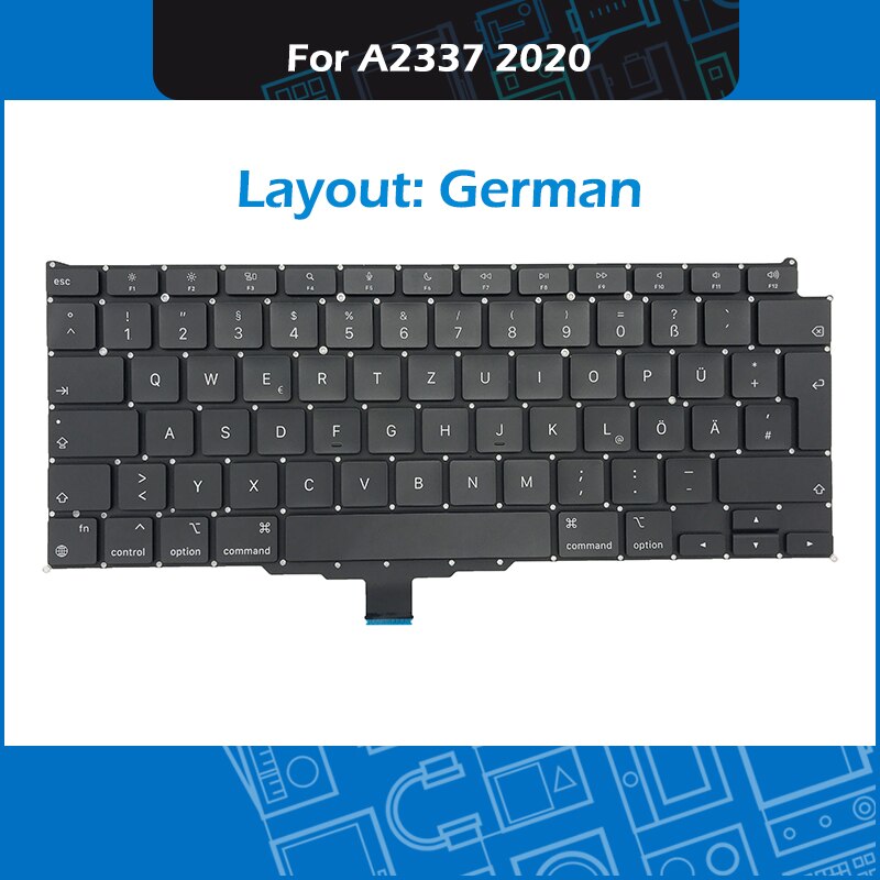 År laptop  a2337 tastatur til macbook air 13 &quot;  m1 a2337 tastaturerstatning us uk fr sp it ger se layout emc 3598