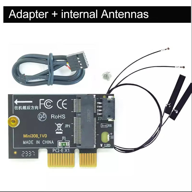 PCIE Wifi Card Adapter Wireless Network Card M2 NGFF Bluetooth Converter For Desktop Wi-Fi 8260 8265NGW AX200 9260 BE200: WHITE