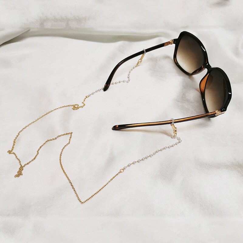 Mode Leesbril Ketting Voor Vrouwen Metalen Zonnebril Ketting Eyewears Koord Parel Kralen Lenzenvloeistof Lanyard Neck Strap Touw