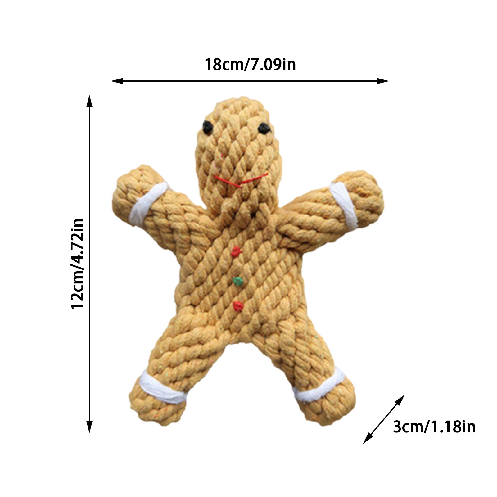 Dog Chew Toys Washable Gingerbread Man Cotton Rope For Dogs Chew Toy Chewing Rubber Toothbrushes Cotton Toys Plush Interaction
