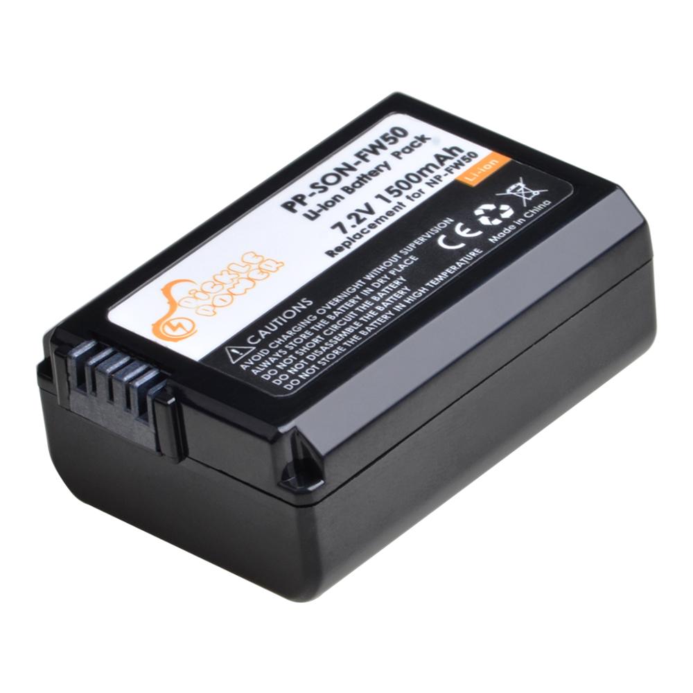 Batería NP-FW50 NP FW50 de 1500mAh y cargador Dual LCD para Sony Alpha a6500, a6300, a6000, a5000, a3000, NEX-3, a7R: 1 battery