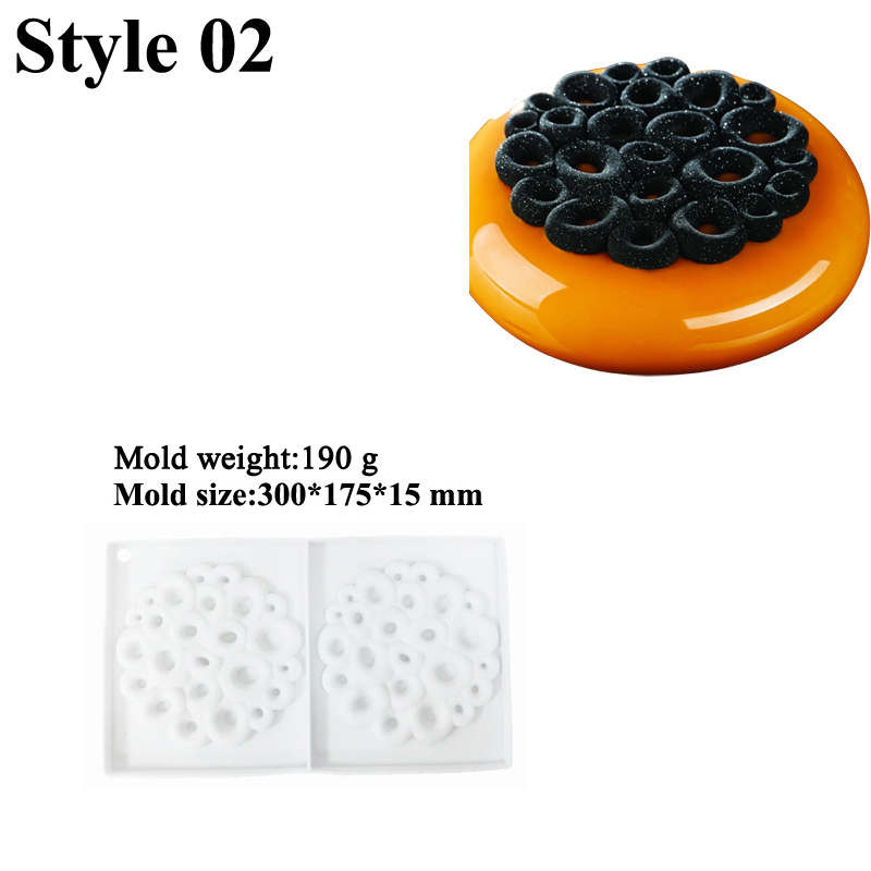 SHENHONG herramientas de decoración de Mousse de repostería moldes de pastel de textura Circular molde de silicona suministros de cocina molde para hornear postre francés: Chocolate