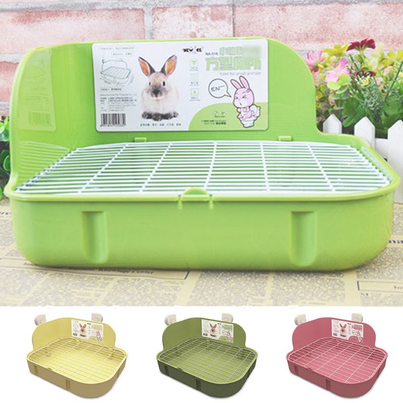 Pet Small Toilet Clean Cage Square Bed Pan Potty Trainer Keep Hygiene Bedding Corner Litter Box for Animals Rabbit
