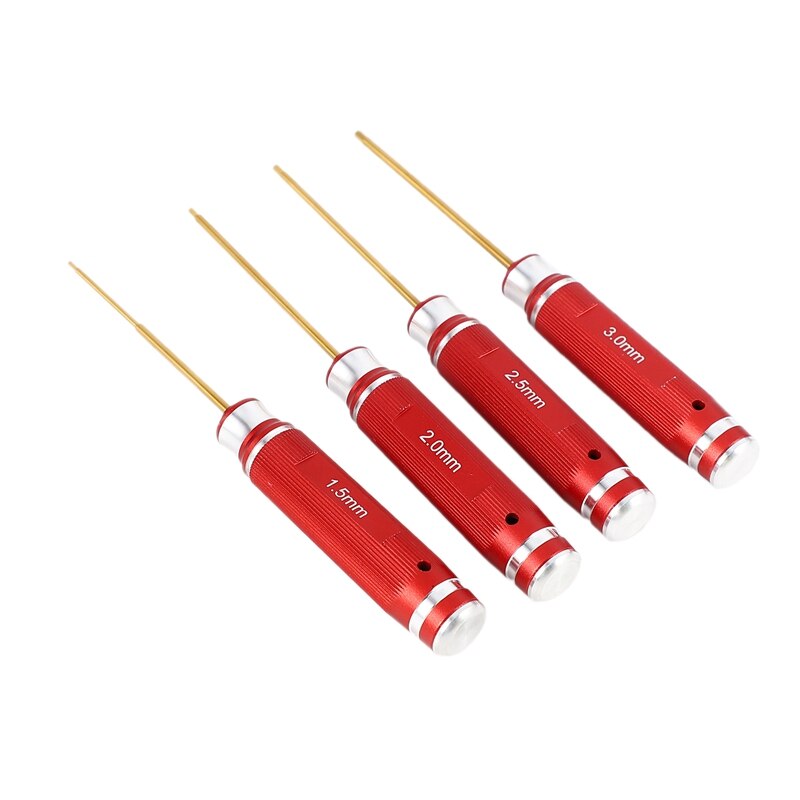 4PCS Hexagon Screwdriver Set - 1.5-3.0mm Titanium Coated - Non-Slip RC Tool