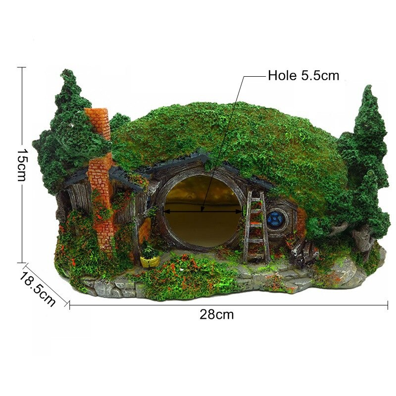 House Shelter Aquarium Decoration Rockery Lascaping Ornament Artificial Reptile Fish Shrimp Hiding Rock Cave Decor For Fish Tank: Default Title