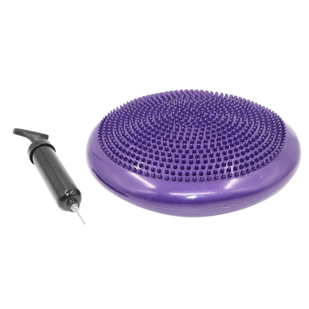 Opblaasbare Yoga Bal Balancing Pad Training Kussen Stabiliteit Massage Pvc Mat Bal Voor Bescherming Werken-Out Accessoires: Paars