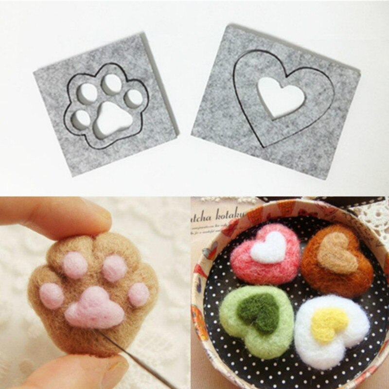 Wool Felt DIY Stencils Needle Felting Tool Handmade Animals Cat Dog Rabbit Ear Nose Template Claw Mold Accessories Craft Kits