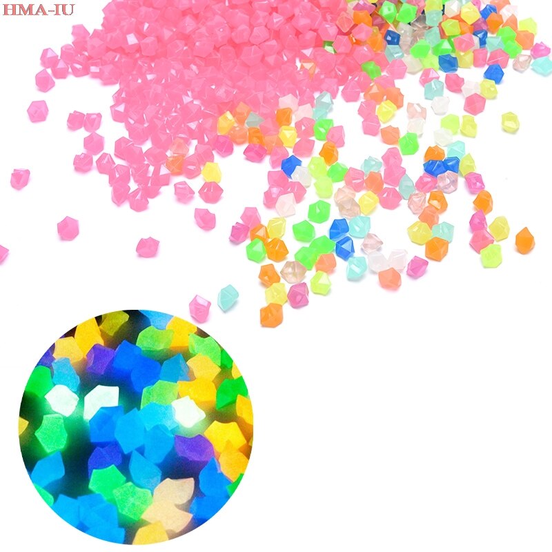 300Pcs Garden Decoration Luminous Pebbles Stones Fish Tank Pebble Aquarium Rocks