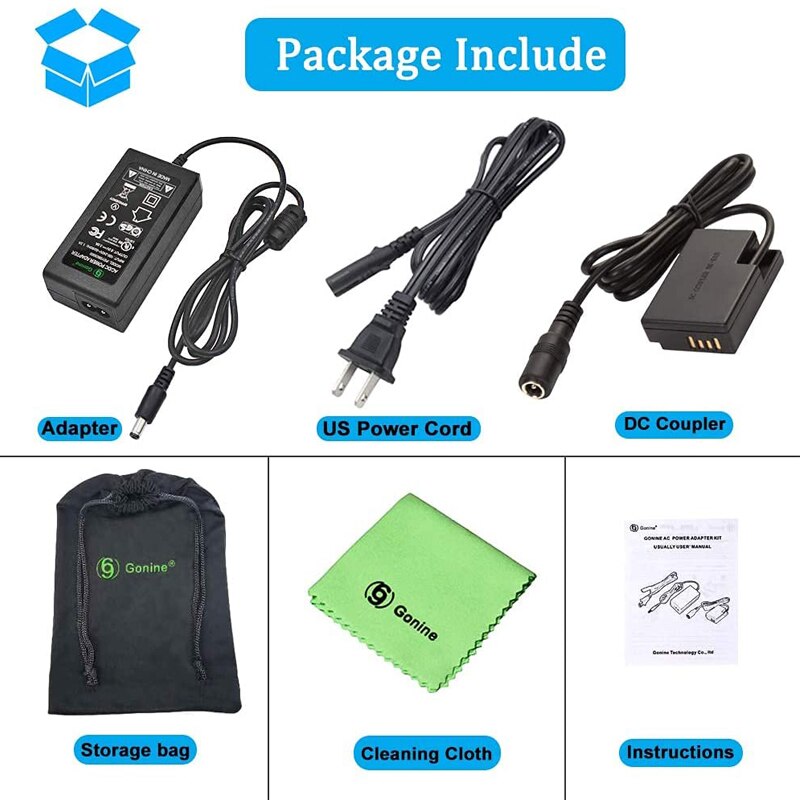 Gonine ACK-E18 AC Power Adapter Supply DR-E18 DC Coupler Charger Kit for Canon EOS 750D 760D 800D Rebel T6i T6s T7i SL3 Cameras