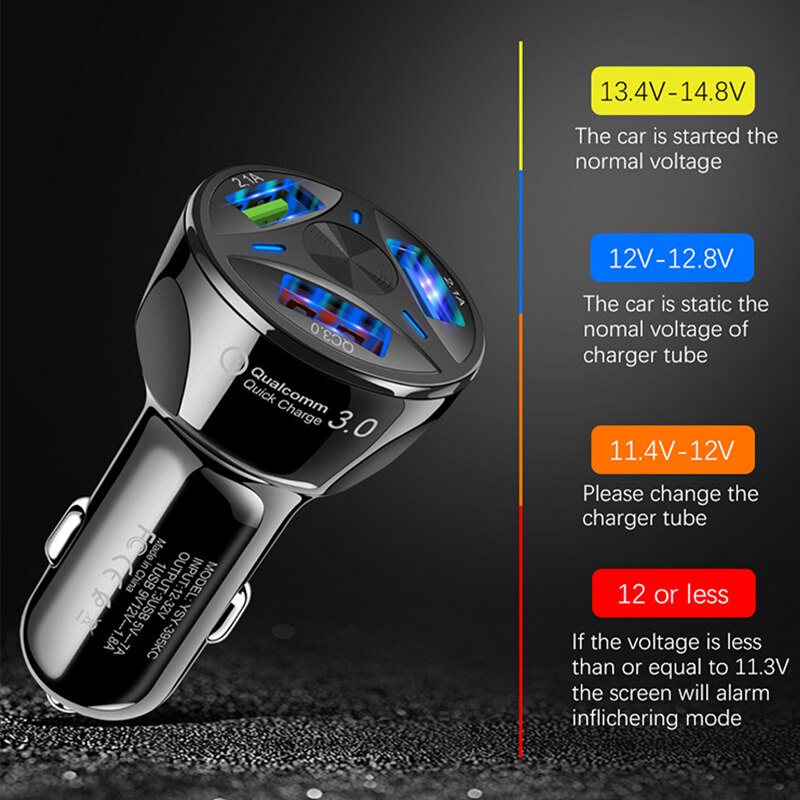 3.0 4.0 Car Quick Charger Auto USB QC3.0 Fast Charging Splitter Universal for iPhone Samsung Huawei Mobile Phone Car Chargers