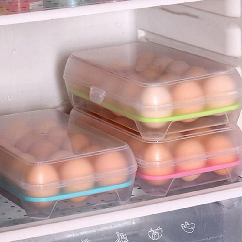 Soporte de plástico para bandeja de huevos contenedor de almacenamiento portátil, organizador con tapa para bandeja de huevos para el hogar, 1 Uds.