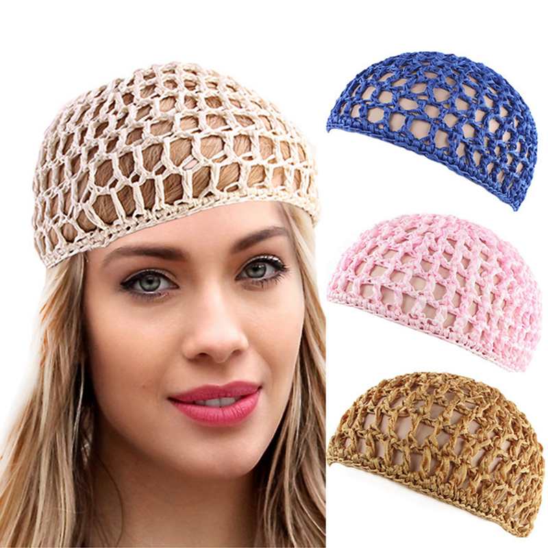 1 unidad de malla de ganchillo para el cabello, gorro tejido para el cabello, gorro de noche, gorro para dormir para mujer, accesorios para cubrir la cabeza de la peluca