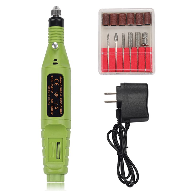 Xzmuv Professionele Elektrische Mode Nail Boor Machine Manicure Machine Pedicure Drill Set File Nail Boor Apparatuur Gereedschappen: green / VS
