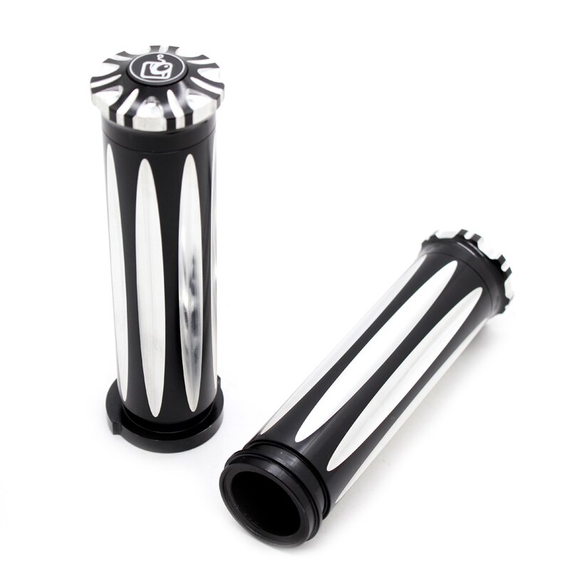 Motorcycle Grips For Harley Electronic Throttle Wire Touring Tri-Glide 1" Aluminium CNC Handlebar Hand Grips: black