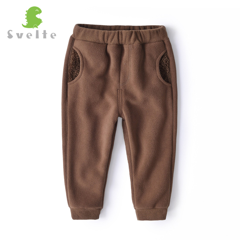Smukłe 2-14 lat chłopięce grube futrzane spodnie z polaru z 2 kieszeniami na zimę Chlidren zwykły jednolity kolor, spodnie dziecięce spodnie dresowe robić biegania