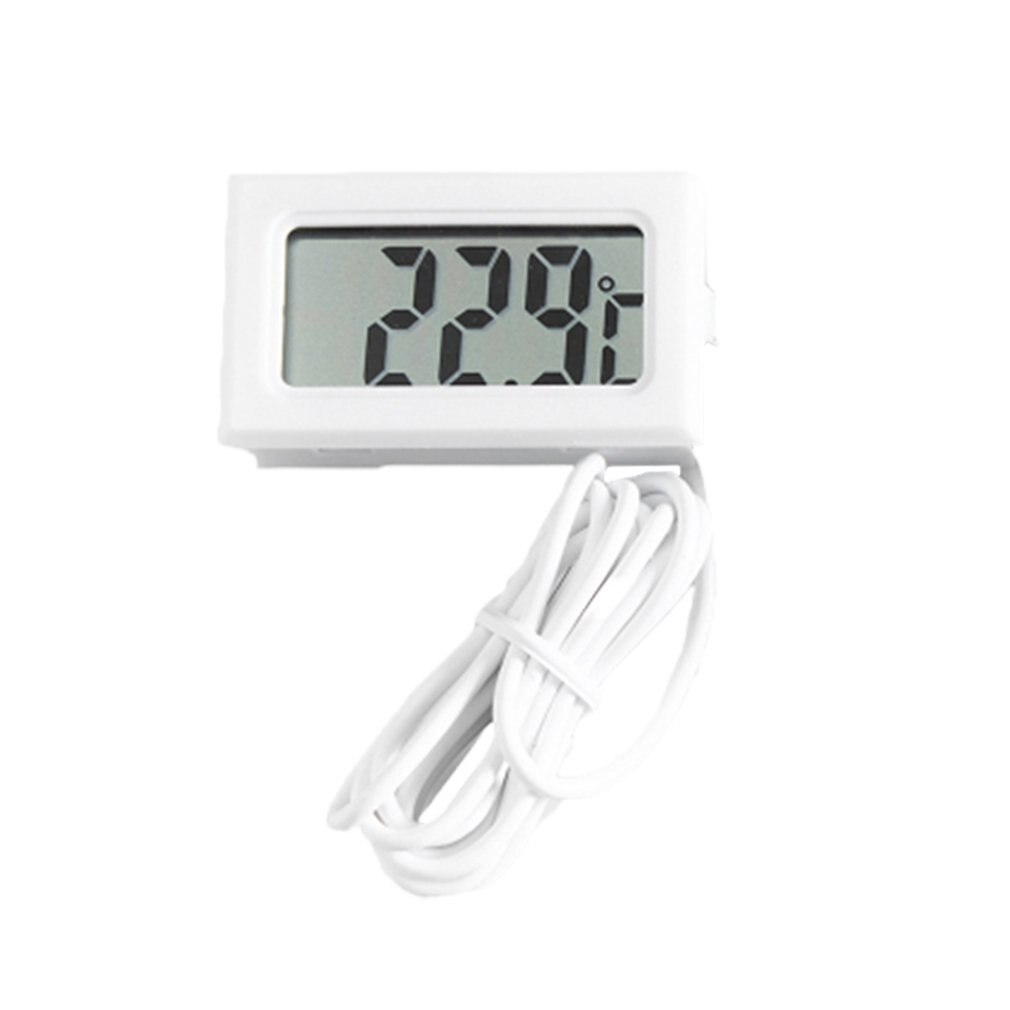 Digital lcd temperatursensor fugtighedsmåler termometer hygrometer gauge termometer vandtemperaturmåler: Hvid