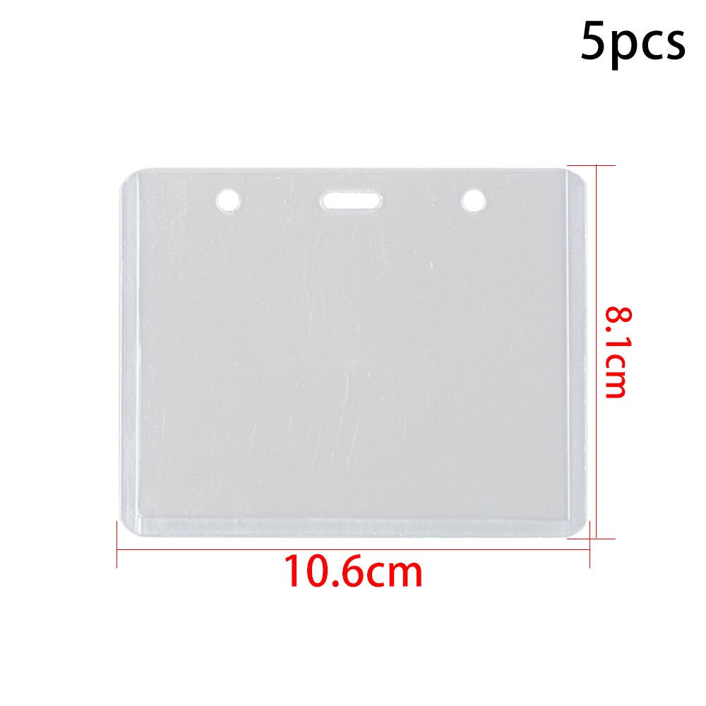 5PCs Transparent Plastic Badge Work Card Holder Protector Cover ID Card Pouch Business Case Pocket Unisex Card Sleeve