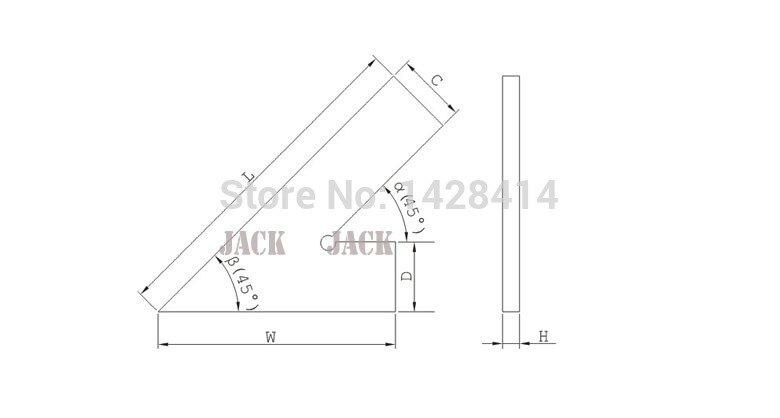 100*70mm 45 graden vierkant roestvrij staal industrieel 45 graden vierkant 45 graden industrieel vierkant/ingenieur vierkant