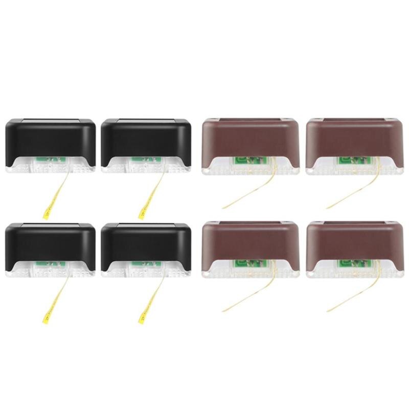 IP65 4 stücke Solar- LED Treppen Lampe Wasserdicht Garten Hof Ich bin Freien Zaun Weg Garten Licht Zauberstab Eingebettet Beleuchtung
