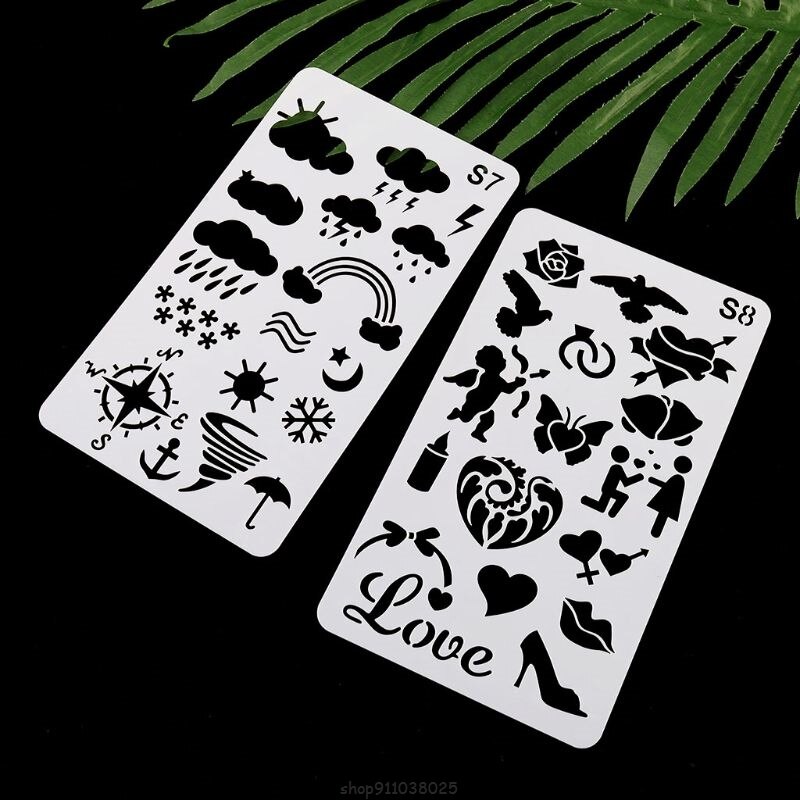 24pcs/set Journal Borders Drawing Template Ruler Stencil Painting Board DIY Album Decoration Tool Ja21 21