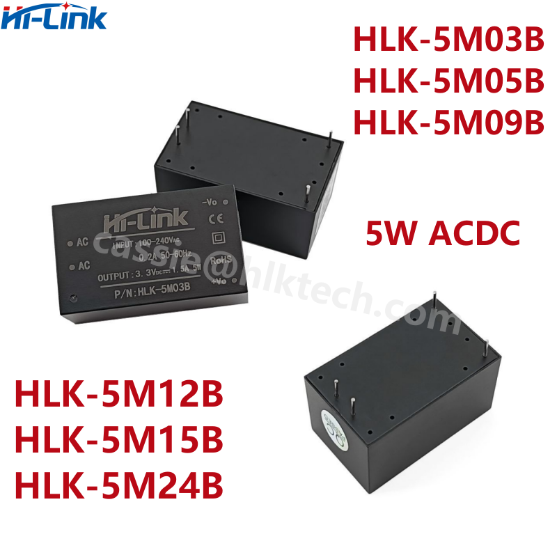 Hi-Link HLK-5M05B 5M03B 5M09B 5M12B 5M24B Hi-Link 110V 220V To 3.3V 5V 9V 12V 24V CE Standard ACDC Power Converter Module