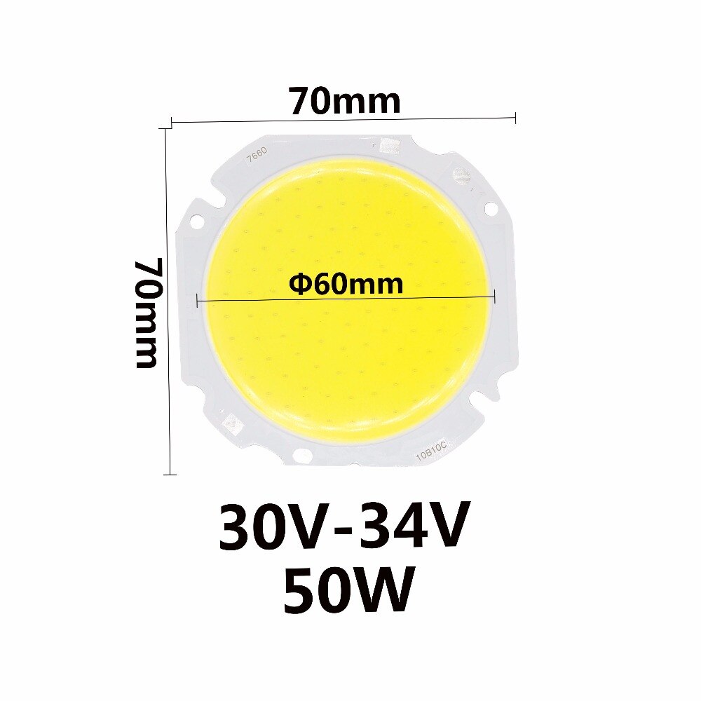 High Power Led Grote Ronde Cob 30W 50W Licht Kralen 30-34V 60Mm Led Lamp kraal Led Lamp Chip Spot Light Downlight Diode Lampen