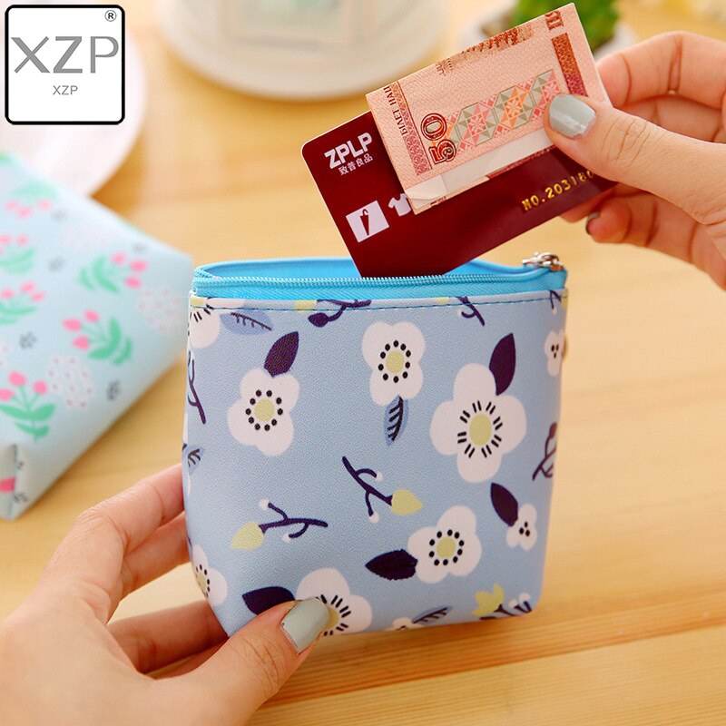 Xzp kvinder møntpung søde blomsterprintede damer lille tegnebog lomme headset linje pose kreditkort indehaver læbestift taske pige