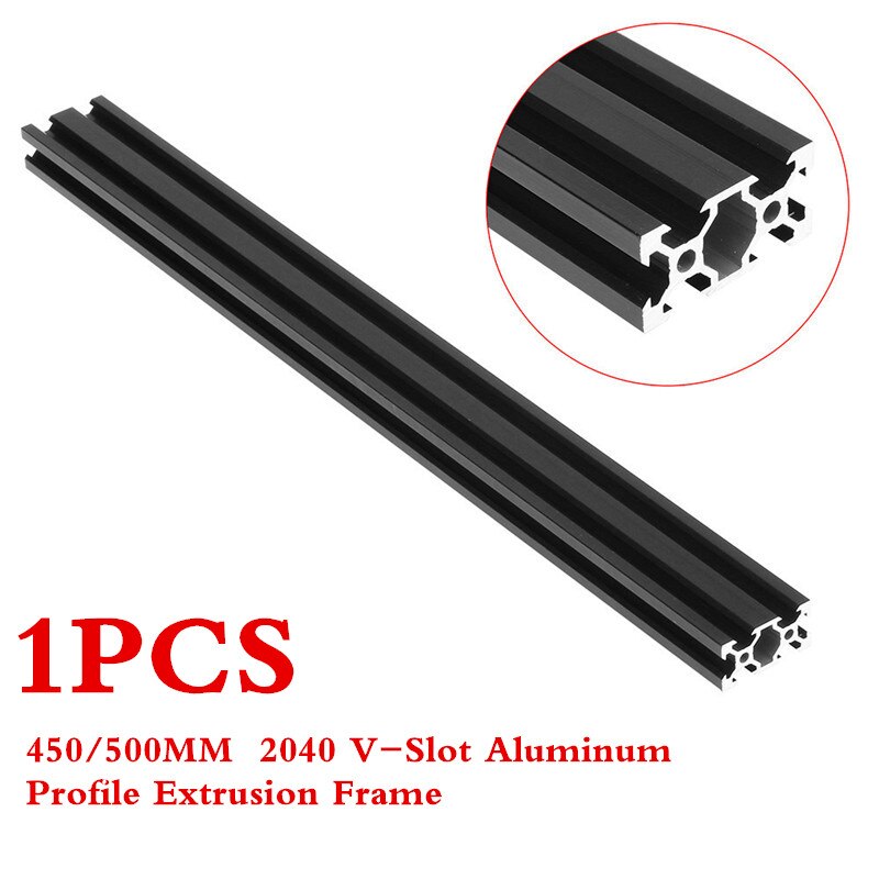 1Pc V-Slot 2040 Zwart Geanodiseerd Aluminium Profiel Eu Standaard Extrusie 200-500Mm Lineaire Rail Voor cnc 3D Printer Houtbewerking