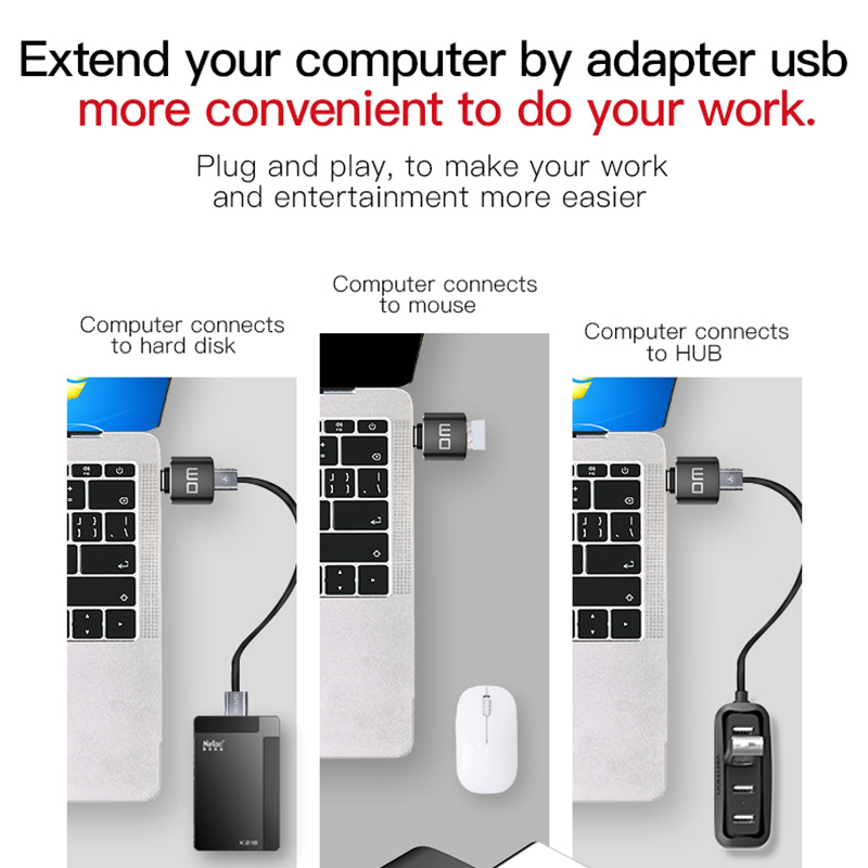 Dm Type C Adapter Usb C Male Naar USB3.0 Femail Usb Otg Converter Voor Apparaten Met Type C Interface