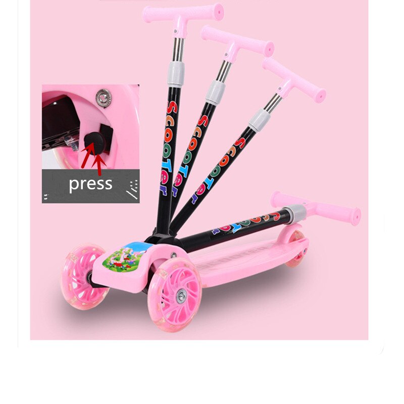 Folding Meter Hoge Kinderen Scooter 2-8 Jaar Oude Driewielige Flash Skateboard Swing Walker