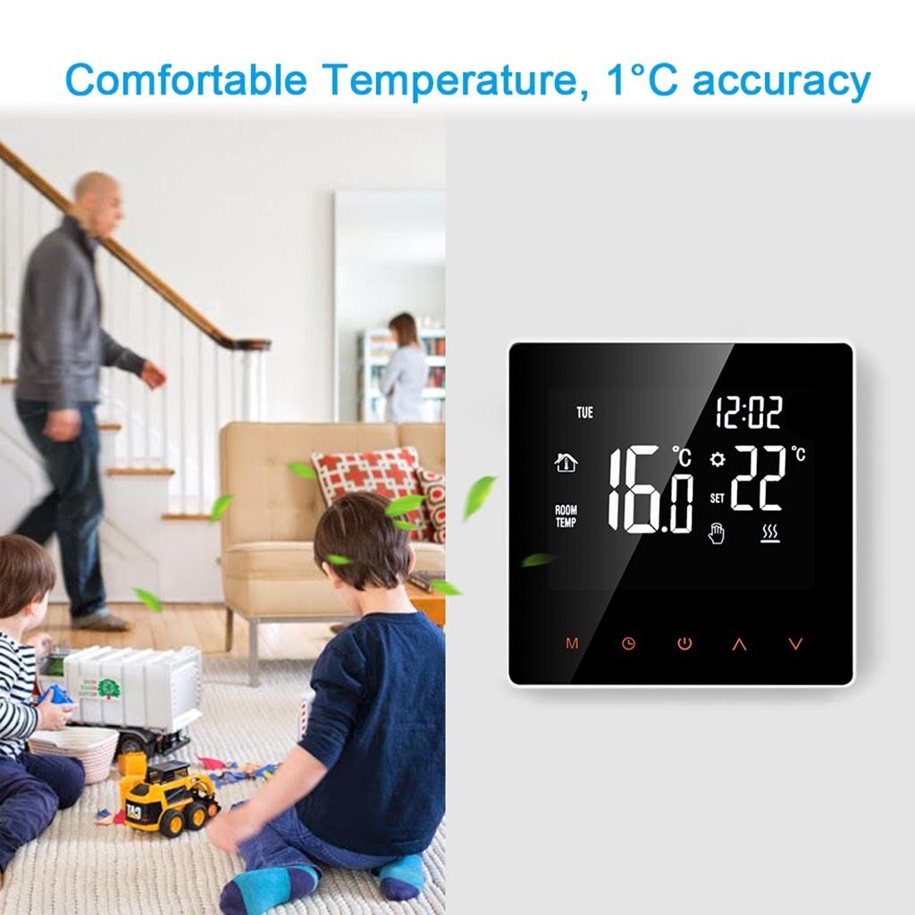 Smart Thermostat Digital Temperature Controller APP Control DisplayTouch Screen Week Programmable Floor Heatin