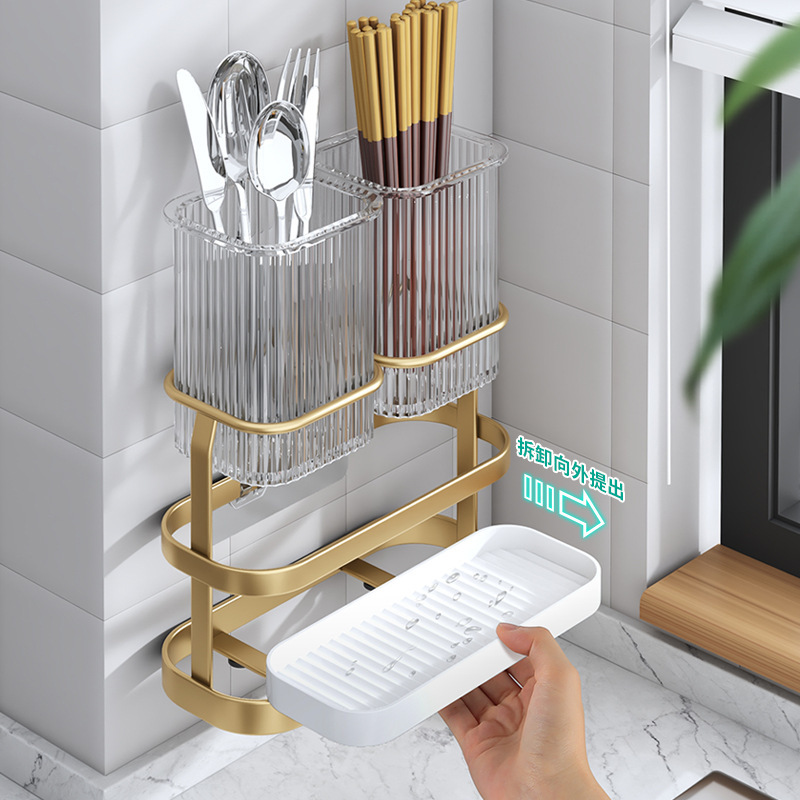 Porte-couverts de cuisine, rangement pour baguettes T1 Évier à couverts, Porte-baguettes Cuillère Fourchette Égouttoir T1