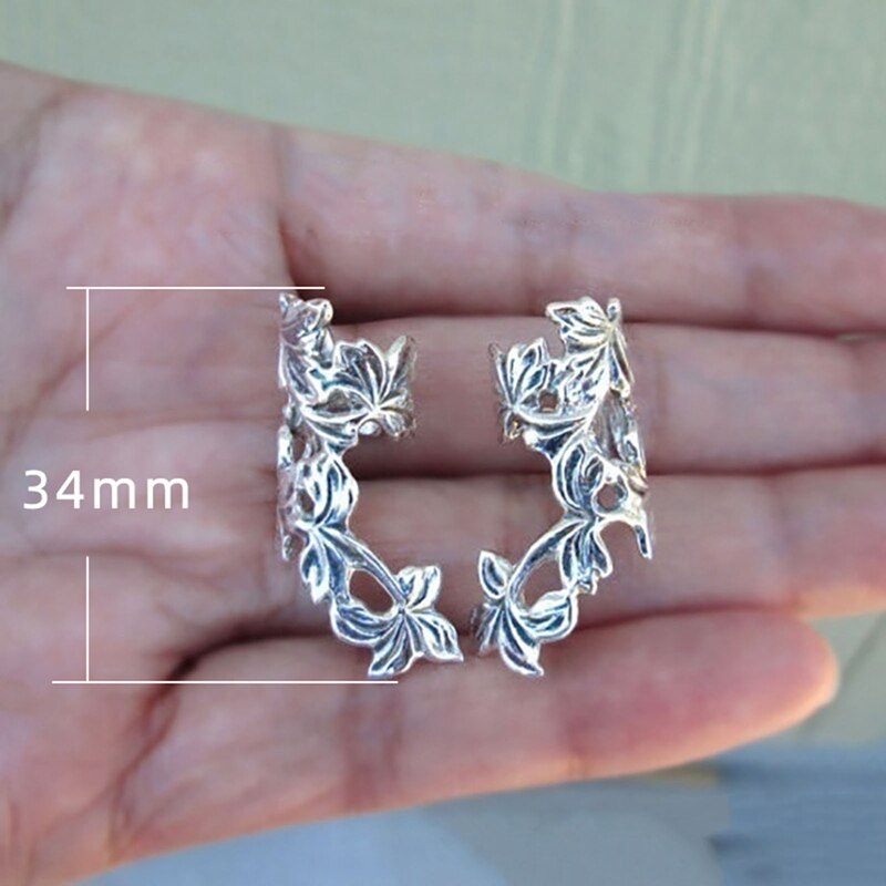 Pendientes con Clip de hojas para mujer, Niña y señora, sin Piercing, joyería, 1 ud.