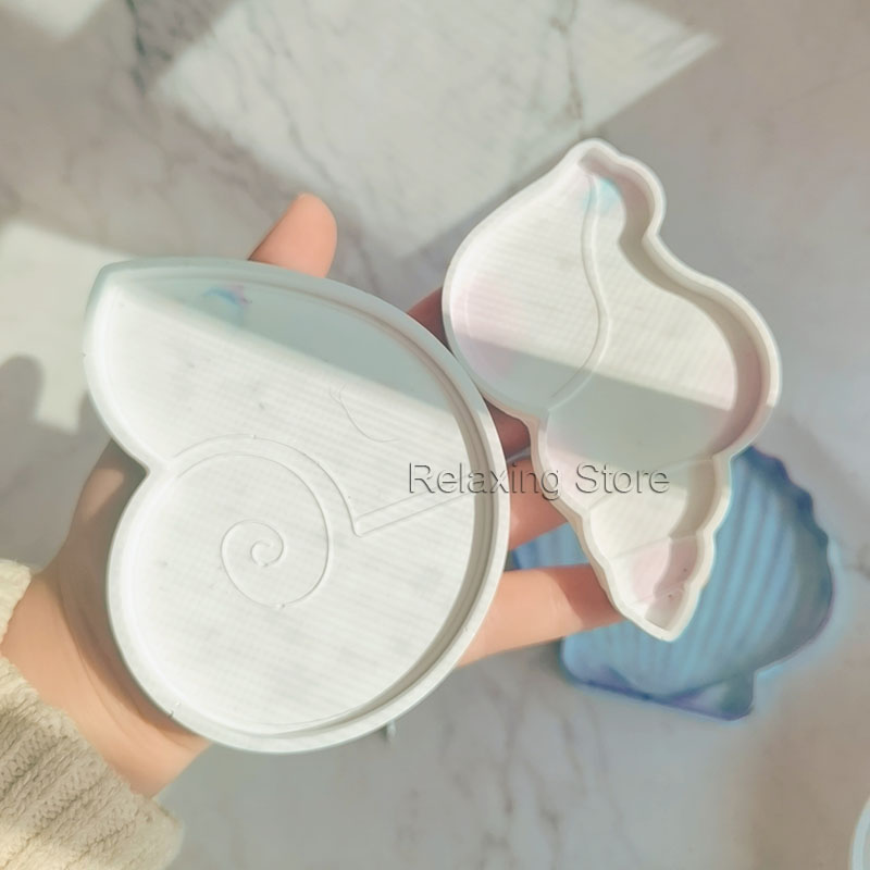 Shell Conch Concrete Tray Plate Silicone Molds Starfish Cement Candlestick Plaster Gypsum Jewelry Display Tray Resin Epoxy Mould