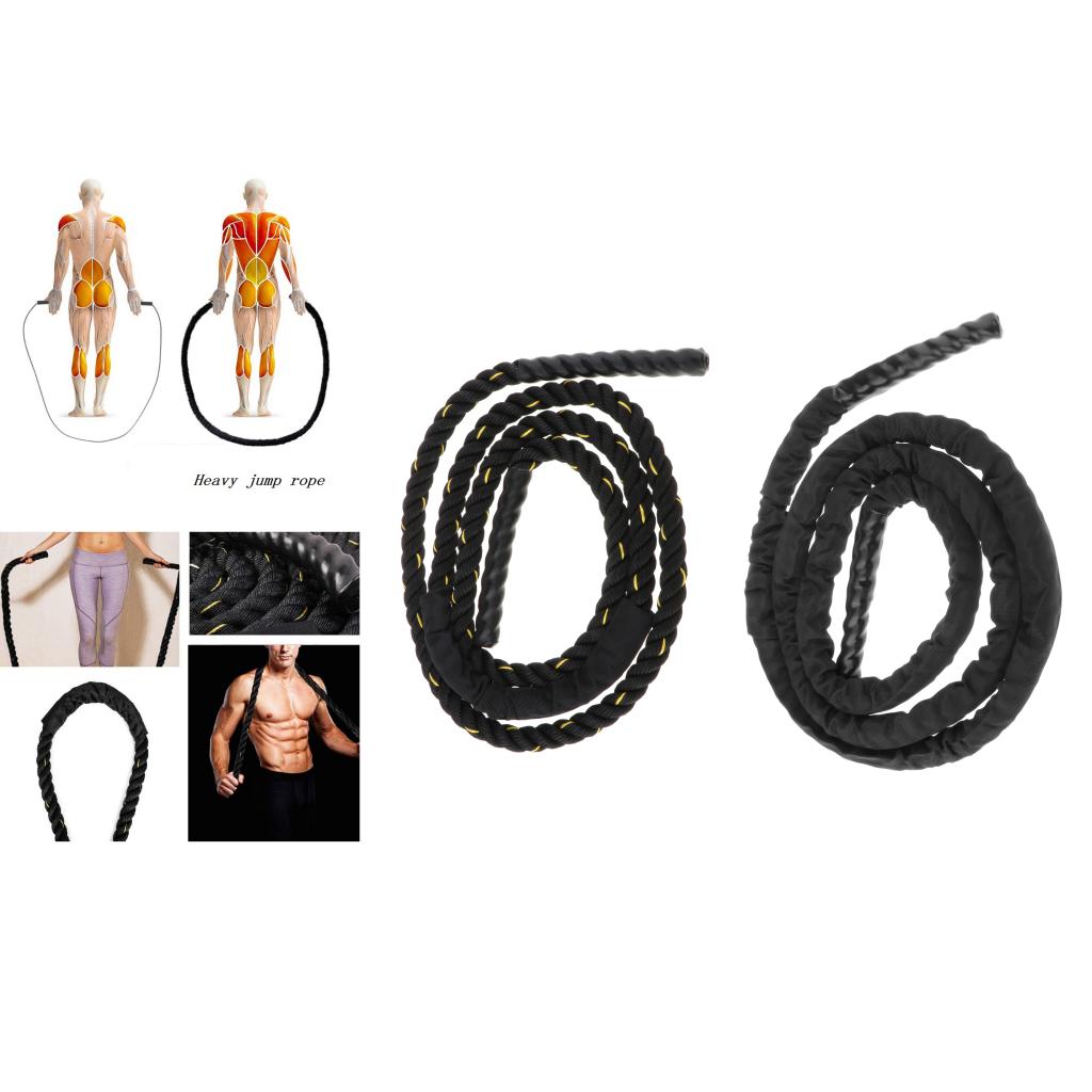 Heavy Weighted Jump Rope Jumprope 9.8ft Training Equipment Battle Power Rope Skipping Rope for Fitness Exercise Workout Training