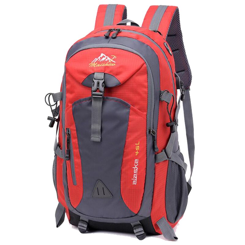 Chuwanglin 40L Waterdichte Usb Opladen Klimmen Unisex Mannelijke Reizen Mannen Rugzak Mannen Outdoor Sport Camping Wandelen Rugzak L7190: Rood