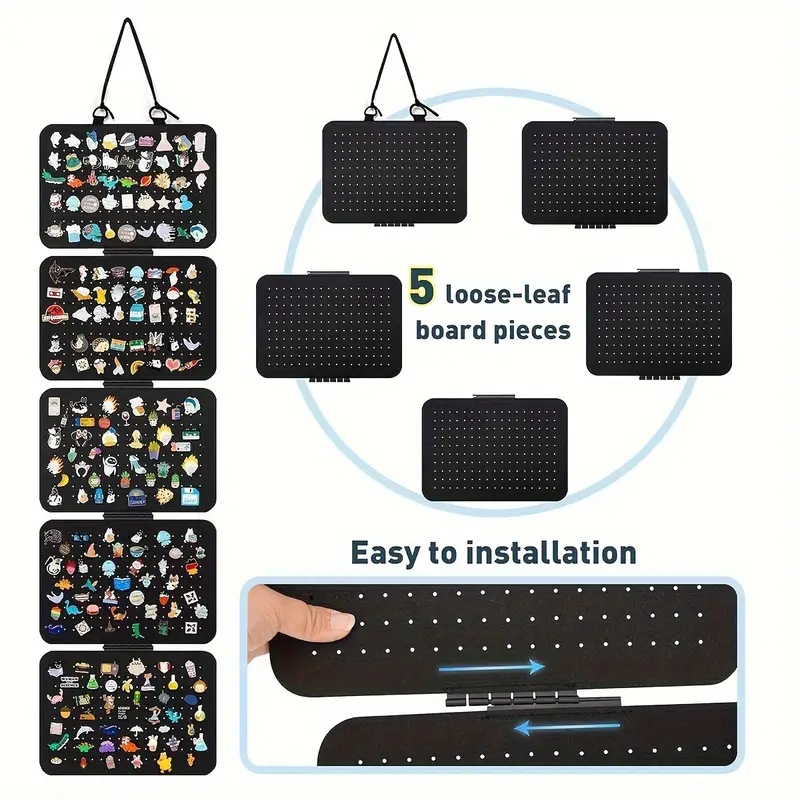 Ophangbare sieradenhouder van vilt, grote capaciteit, afneembare sieradenhanger, displayhouder voor oorbellen.: Wit