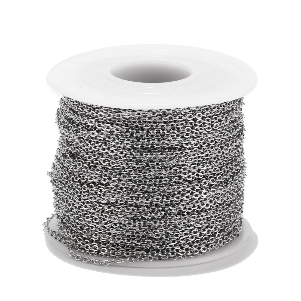 10 meter guld rustfrit stål kæde til armbånd metal halskæder 1.5mm rolo kabel kæder bulk diy smykker fremstilling
