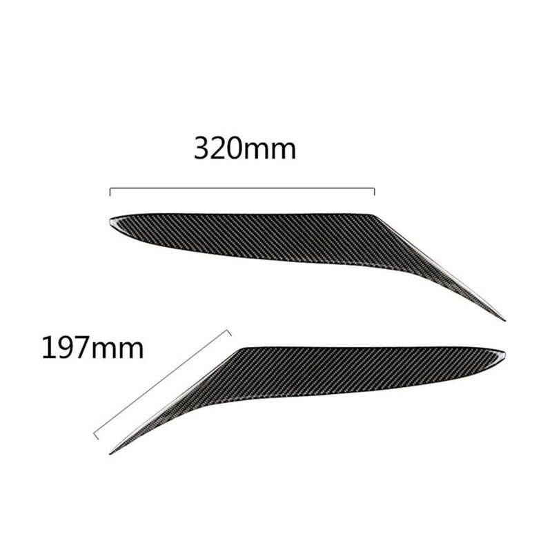 2X Carbon Fiber Car Headlight Eyebrows Eyelids for... – Grandado
