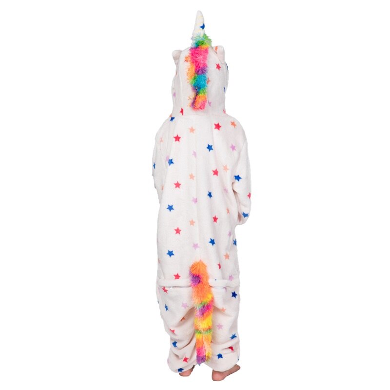 Unicorn Kigurumis Children Kids Onesie Animal Pajama Lovely Cute Stars Print Overalls Girls Winter Warm Soft Sleepwear