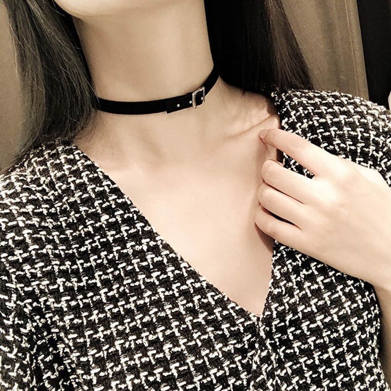Collier ras du cou en cuir noir pour femmes, classique, Simple, mignon, style coréen, bijoux à la