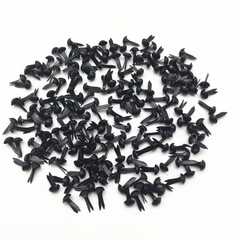100Pcs 4.5X8Mm Ronde Mini Ijzer Brads Voor Stempelen Versiering Scrapbooking Diy Ambachten Zilver Goud Zwart Wit messing 5 Kleuren