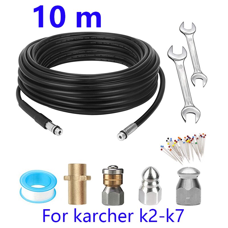 ROUE furet deboucheur canalisation deboucheur canalisation haute pression Nettoyeur à pression Karcher K2-K7, égouts et égouts, nettoyage de tuyaux, déblocage de tuyaux, buse de câble pour lavage nettoyeur haute: Marron