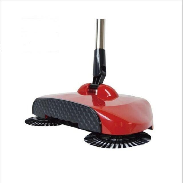 48 balayeuse poussée Type main poussée magique balai pelle à poussière poignée ménage nettoyage paquet main poussée balayeuse vadrouille: Rouge