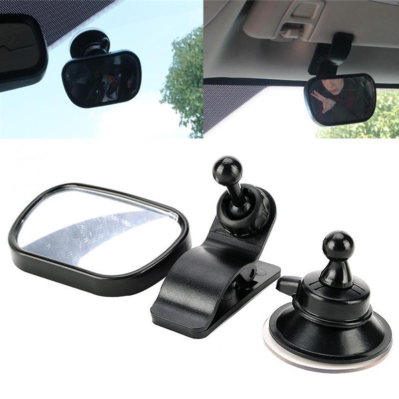 Monitor de espejo para bebé y coche de fácil visión ajustable, espejo retrovisor para coche, espejo de seguridad para bebé, asiento trasero con Clip de succión para bebés y niños