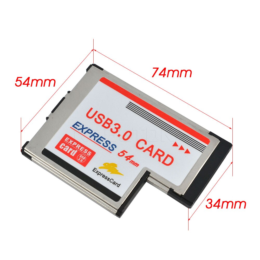 kebidumei PCI 54mm Slot ExpressCard USB 3.0 PCI Express Card Adapter For Laptop Notebook 5Gbps Dual 2 Ports HUB PCMCIA Converter