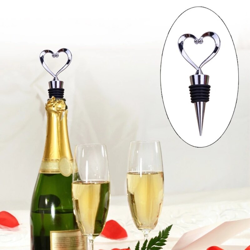 Hartvormige Rode Wijn Champagne Wijn Flessenstop Valentines Huwelijksgeschenken Set Wijn Stop Bar Accessoires Thuis Bars