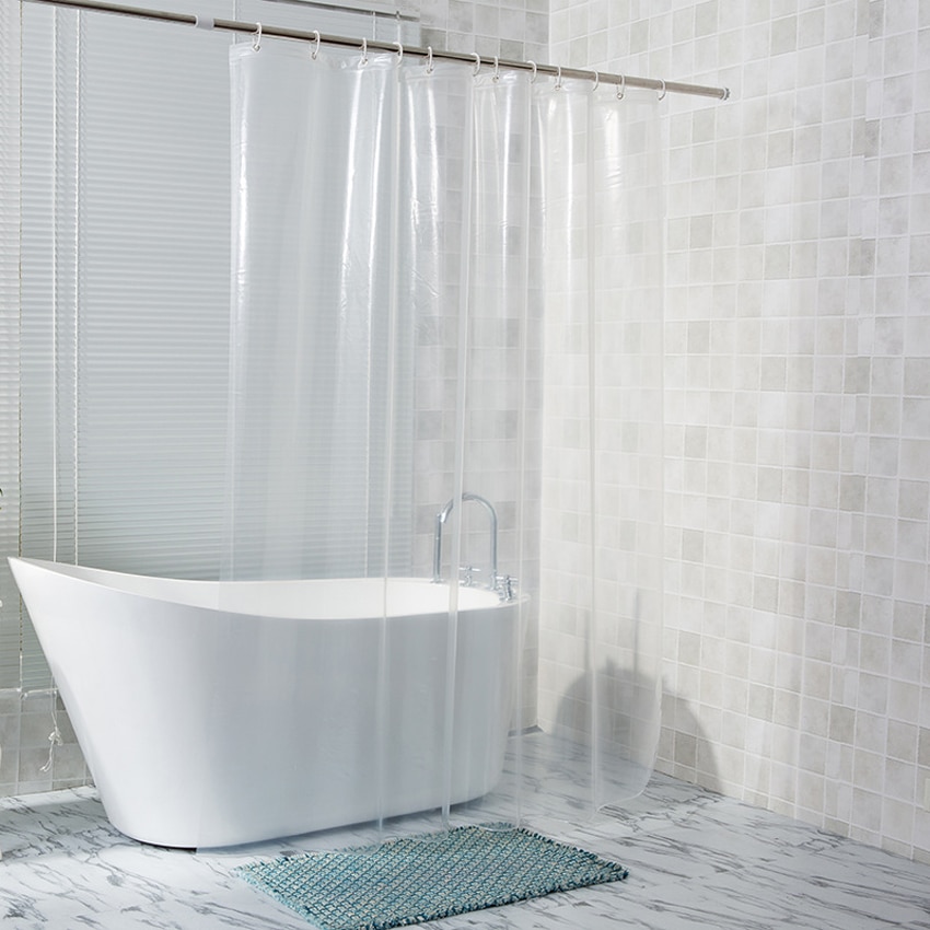 Transparent Dusche Vorhang Wasserdichte Klar Weiß PEVA Bad Vorhänge Liner für Bad Mehltau Home Hotel mit Freies Haken