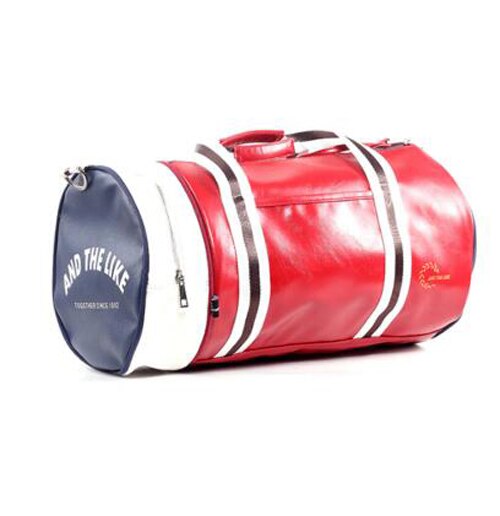 Mannen Zacht Lederen Barrel Reistas Hoge Capaciteit Tas Voor Mannen Waterdichte Schouder Bagage Bolsa Deporte Duffel tas: Rose red